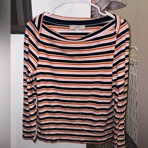 LOFT Multicolor Striped Long Sleeve Tee